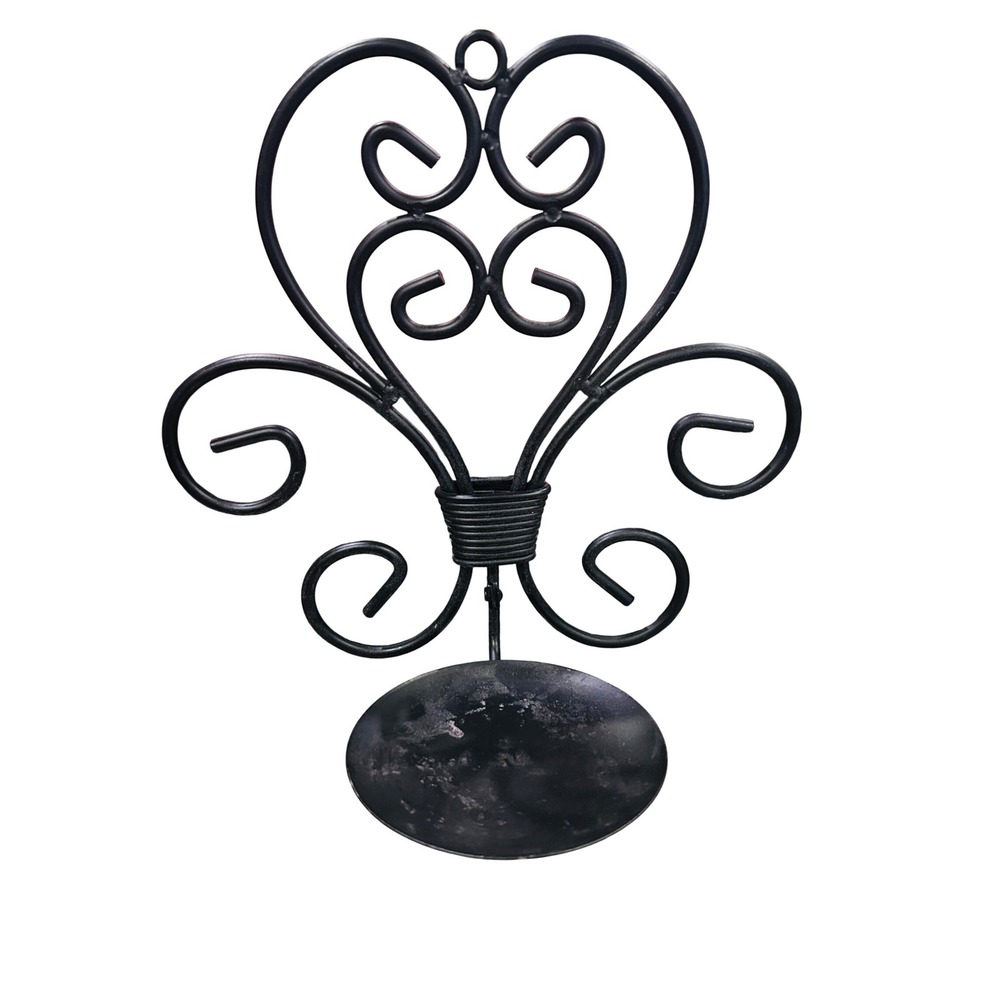 Wrought Iron Wall Sconce Heart Scroll Black Fair Gothic Decor